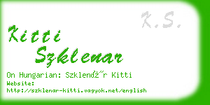 kitti szklenar business card